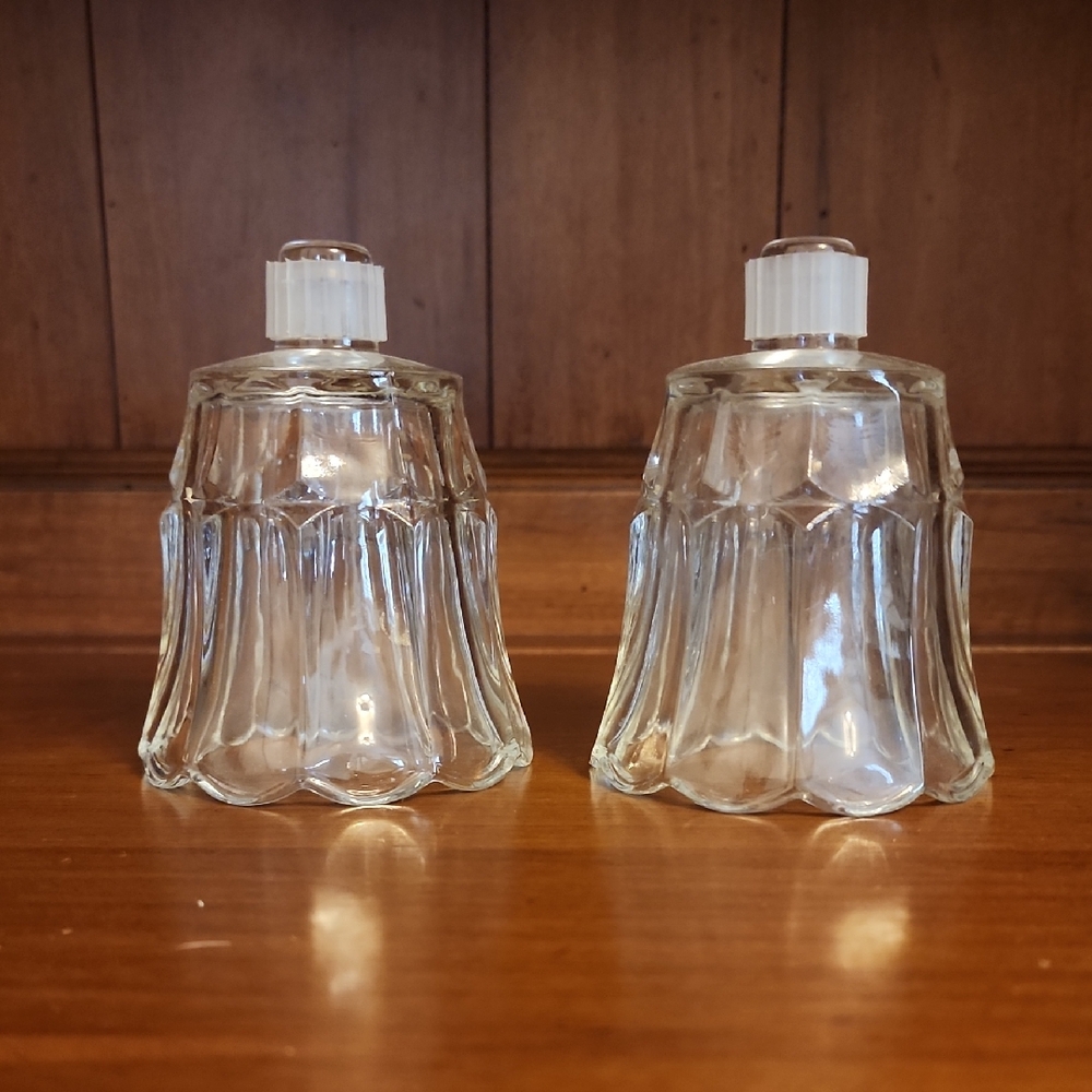 2 (Pair) Home Interiors Clear Glass Candle Holders